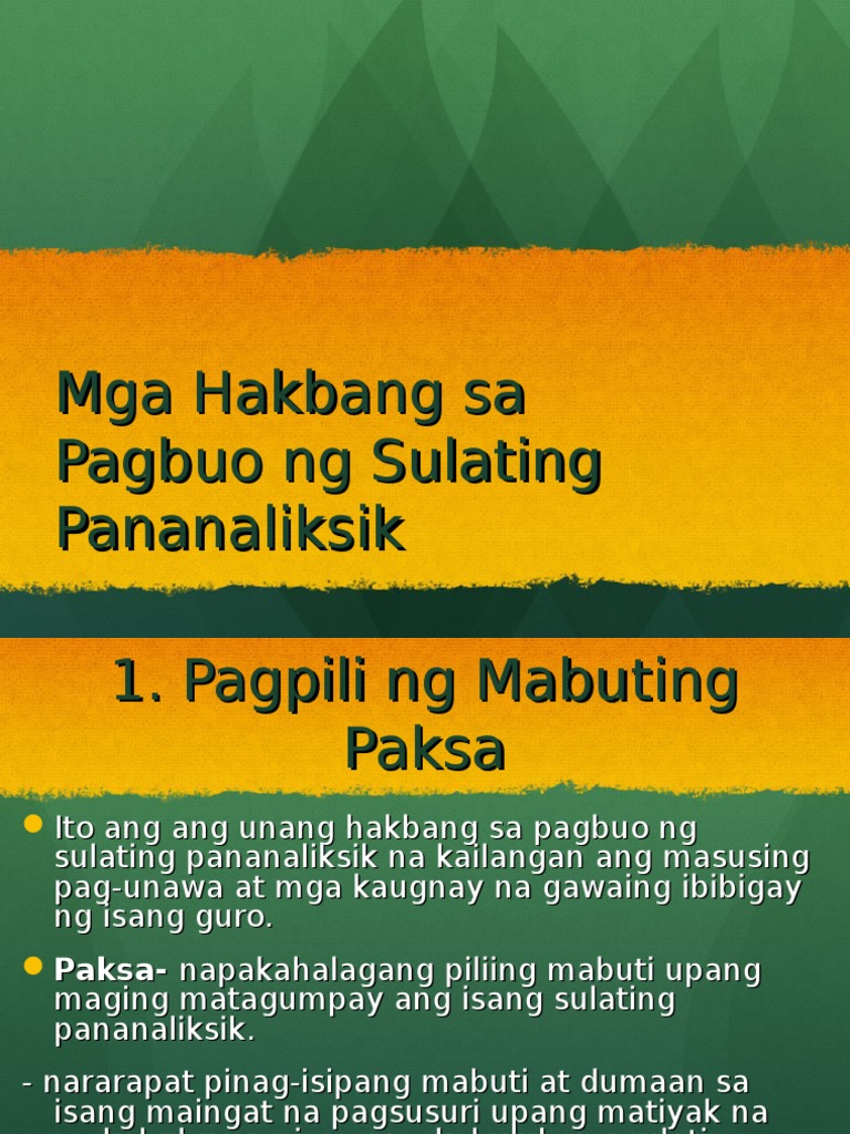 Mga hakbang sa paggawa ng thesis sa filipino picture