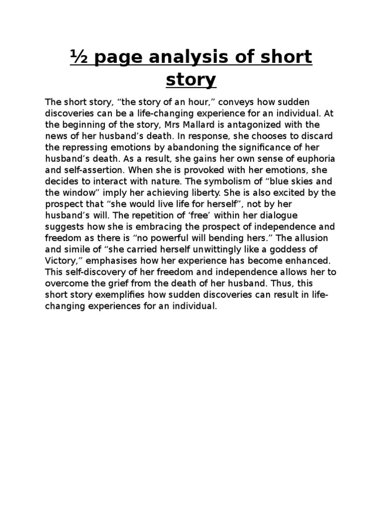 Page Analysis of Short Story PDF