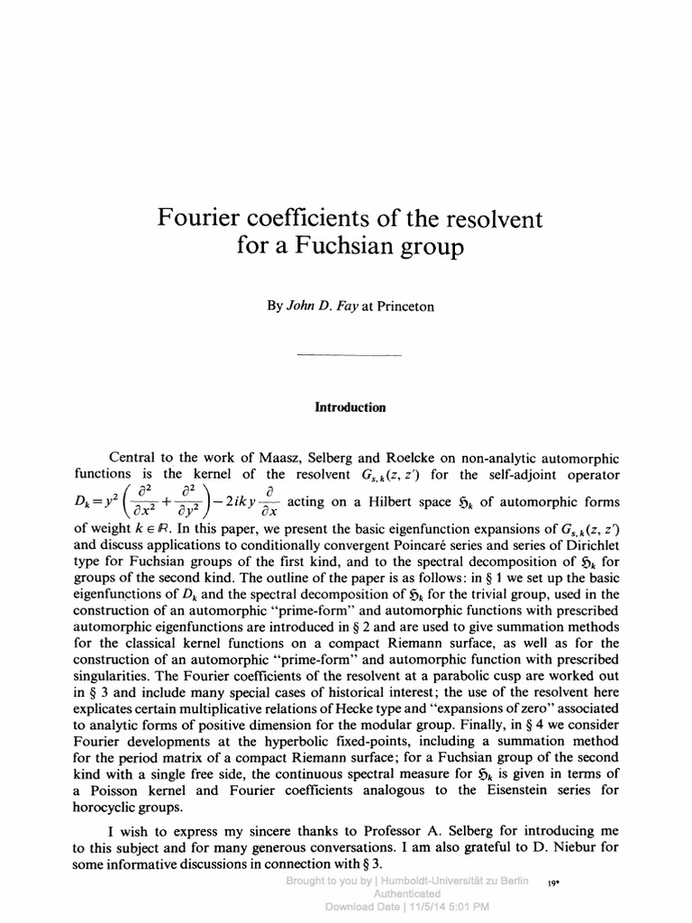 Fay Paper | PDF | Fourier Transform | Convolution