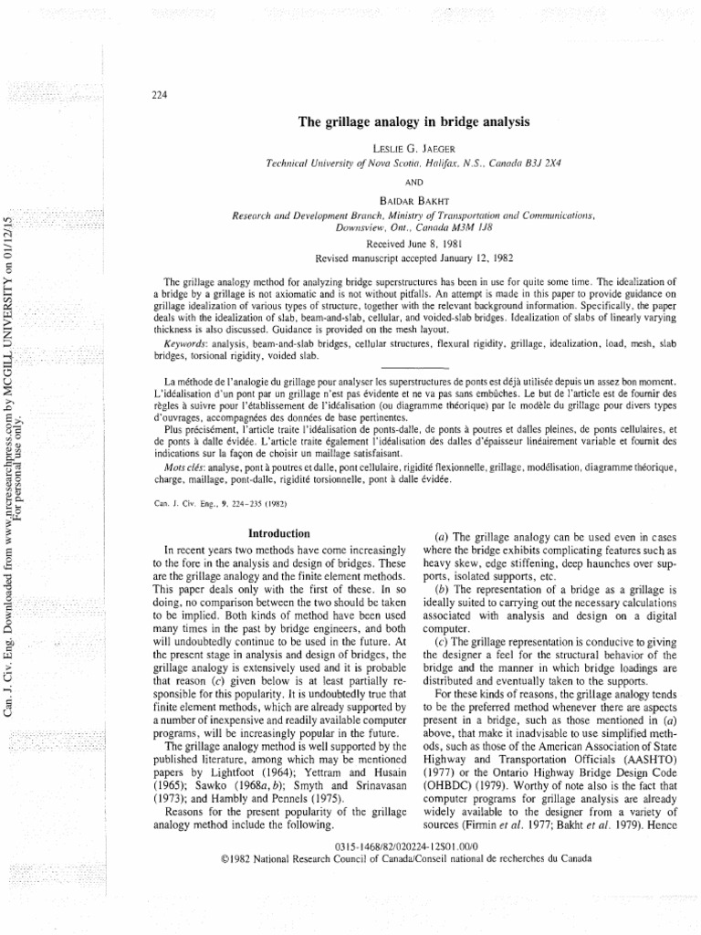 Grillage Analogy in Bridge Analysis | PDF | Beam (Structure) | Mechanics