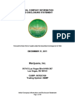 Information and Disclosure Statement for Medical Marijuana Inc