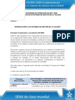 Actividad de Aprendizaje Unidad 1 Introduccion a Los Sistemas de Gestion de La Calidad