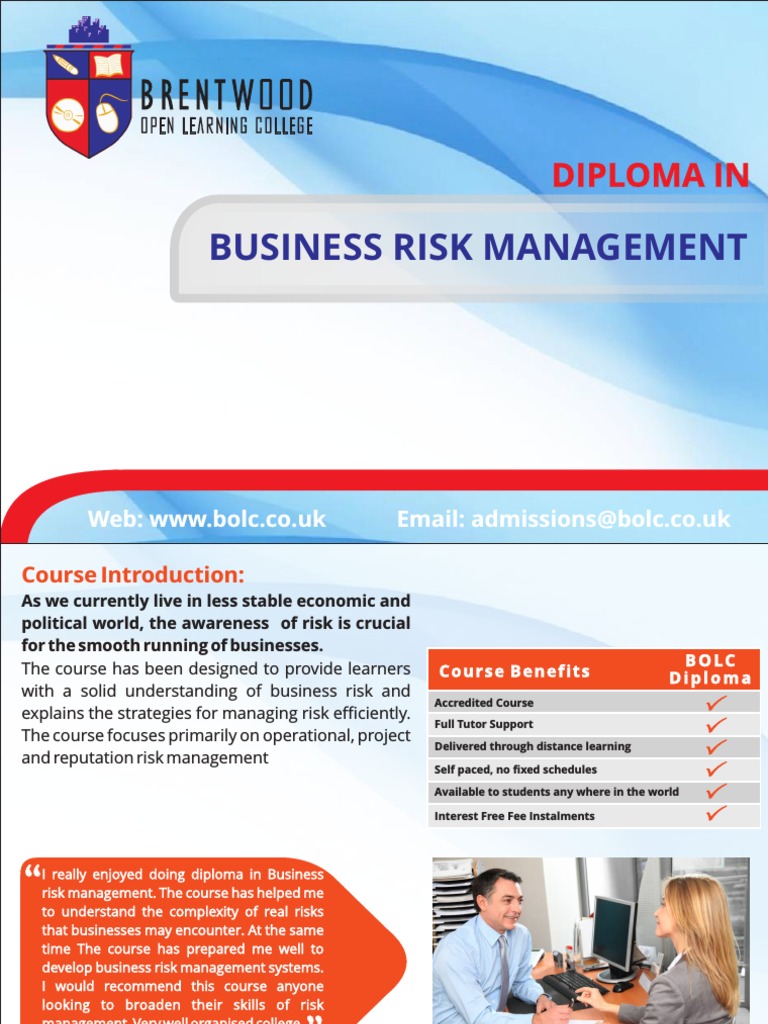 73business Risk Management Brochure PDF Risk Management