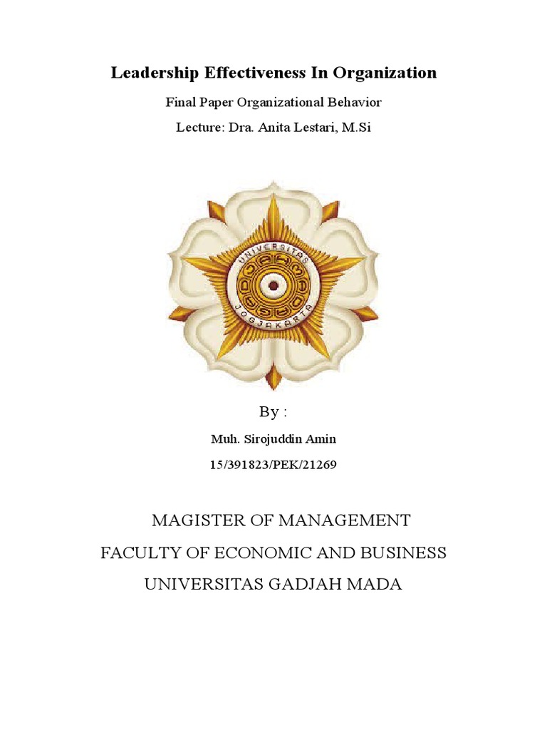 Leadership Effectiveness in Organizations | PDF | Leadership | Motivation