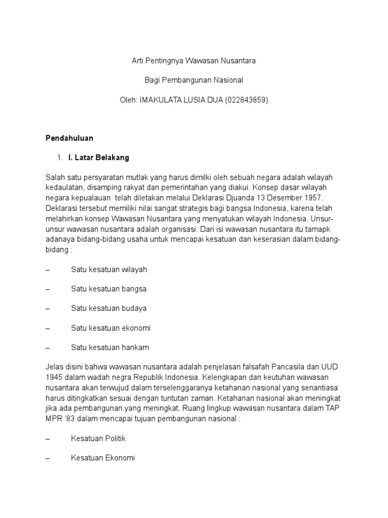 Arti Pentingnya Wawasan Nusantara