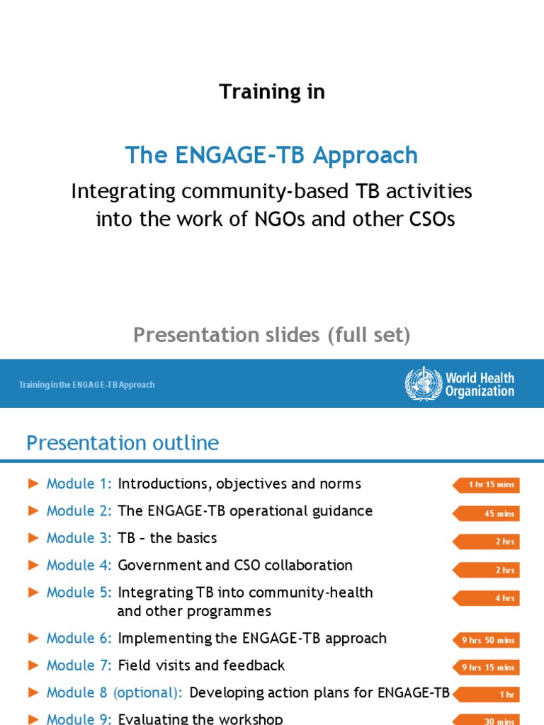 ENGAGE-TB Training Workshop Overview | PDF | Tuberculosis | Hiv/Aids