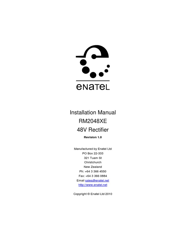 Manual RM2048XE Enatelv1.1 | PDF | Rectifier | Mains Electricity