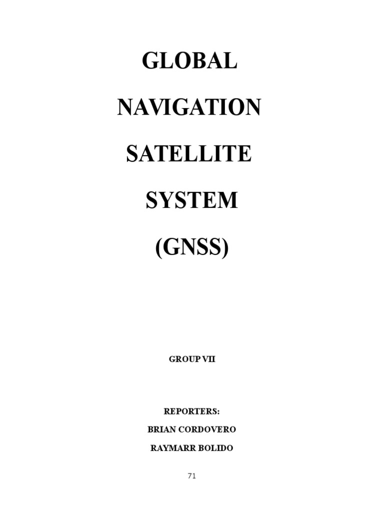 Global Navigation Satellite System (GNSS) Group Vii PDF Global