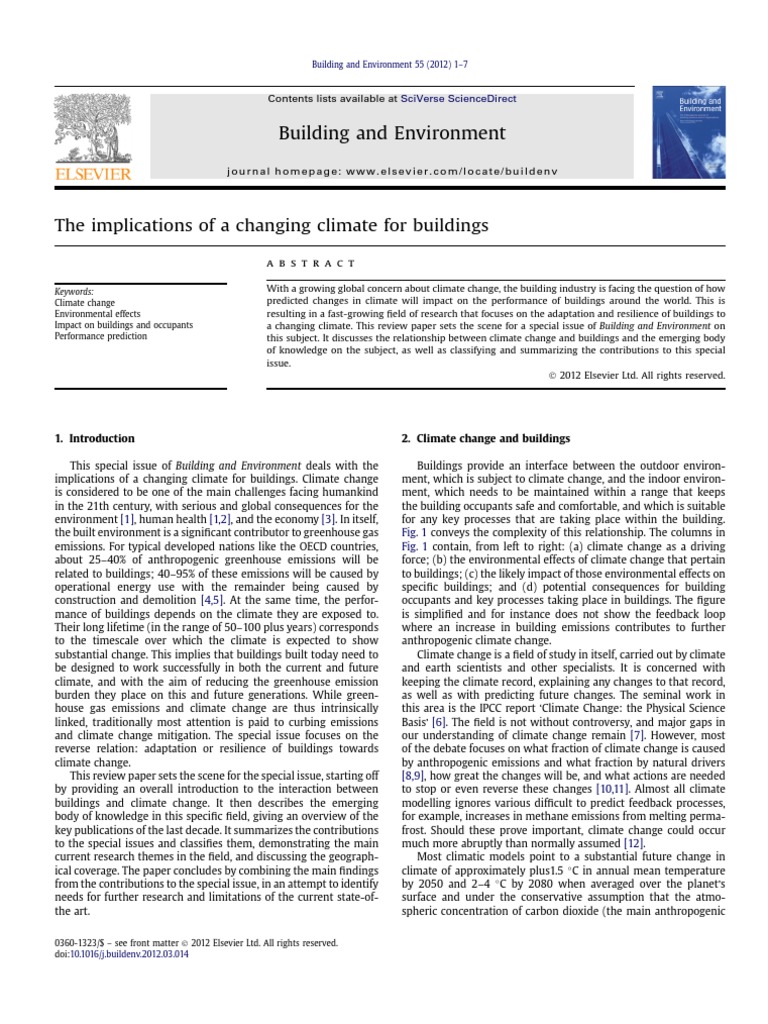 Climate Change and Buildings | PDF | Global Warming | Human Impact On ...