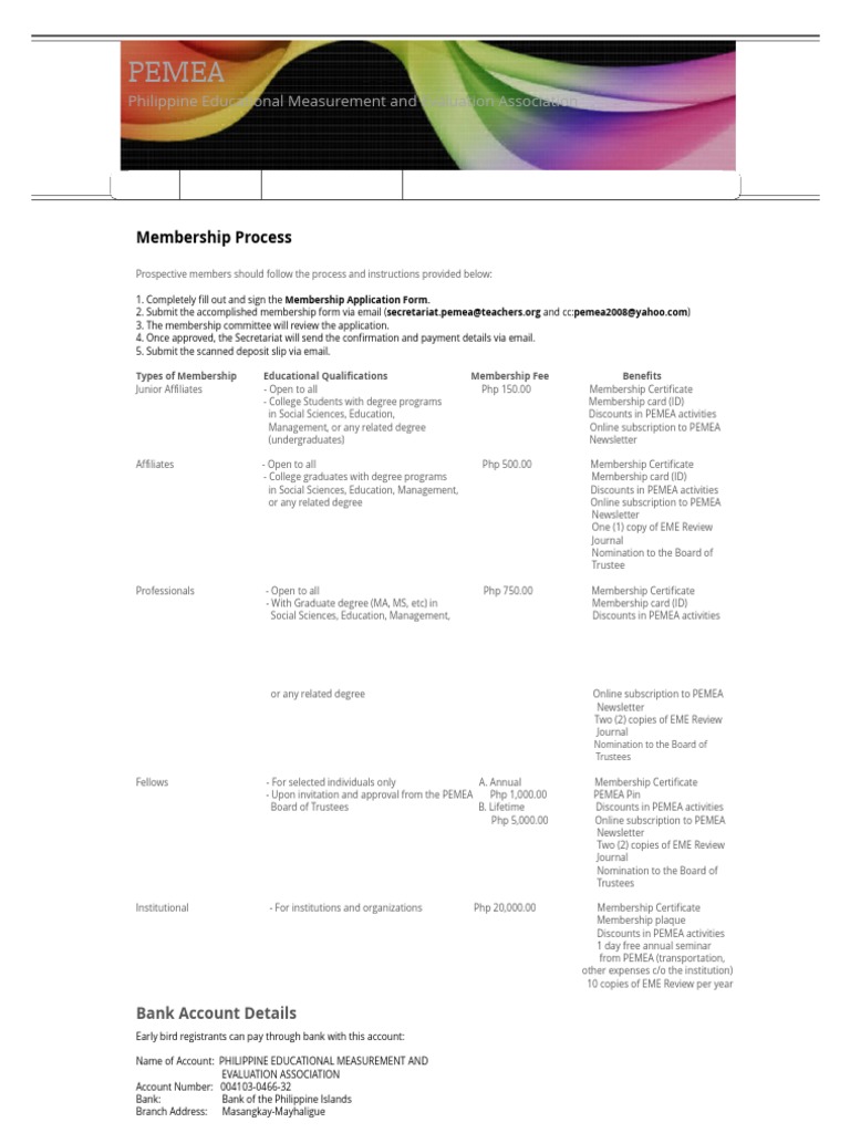 PEMEA Membership Application Guide | PDF | Academic Degree | Academia