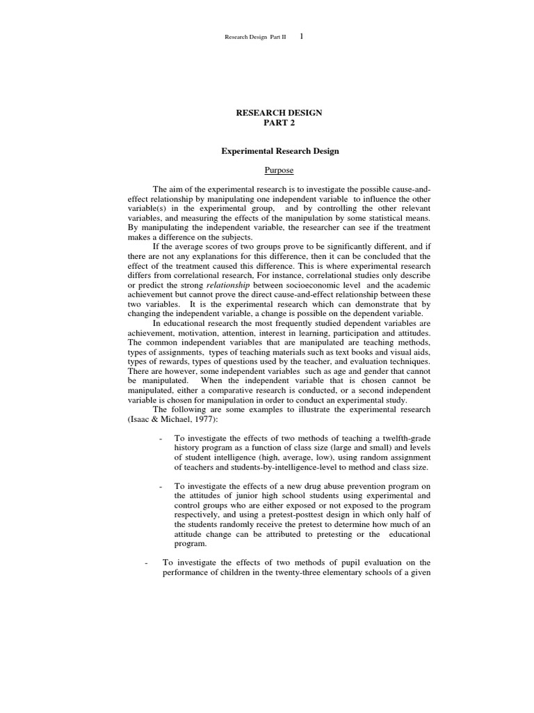 Experimental Research Design Overview | PDF | Experiment | Research Design