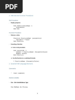 VBA VBA VBA Vba Summary: 1. VBA Sub and Function Procedures