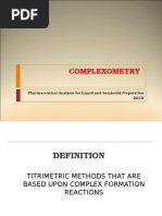 Complexometry: Pharmaceutical Analysis For Liquid and Semisolid Preparation