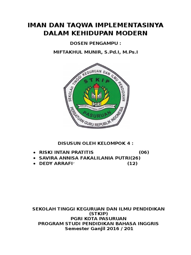 IMAN DAN TAQWA IMPLEMENTASINYA DALAM KEHIDUPAN MODERN IMAN DAN TAQWA IMPLEMENTASINYA DALAM KEHIDUPAN MODERN