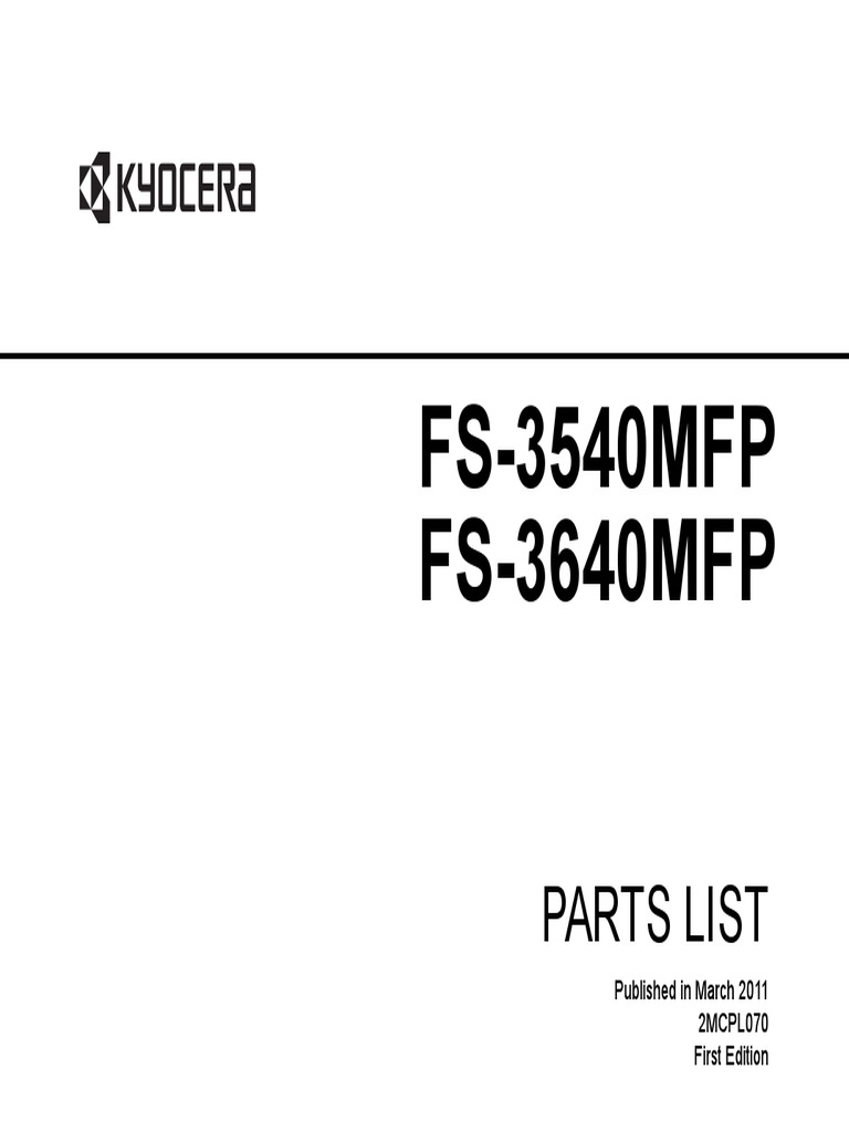 FS3540MFP FS3640MFP Parts List PDF Clutch Equipment