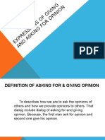 Expressions of Giving and Asking For Opinion