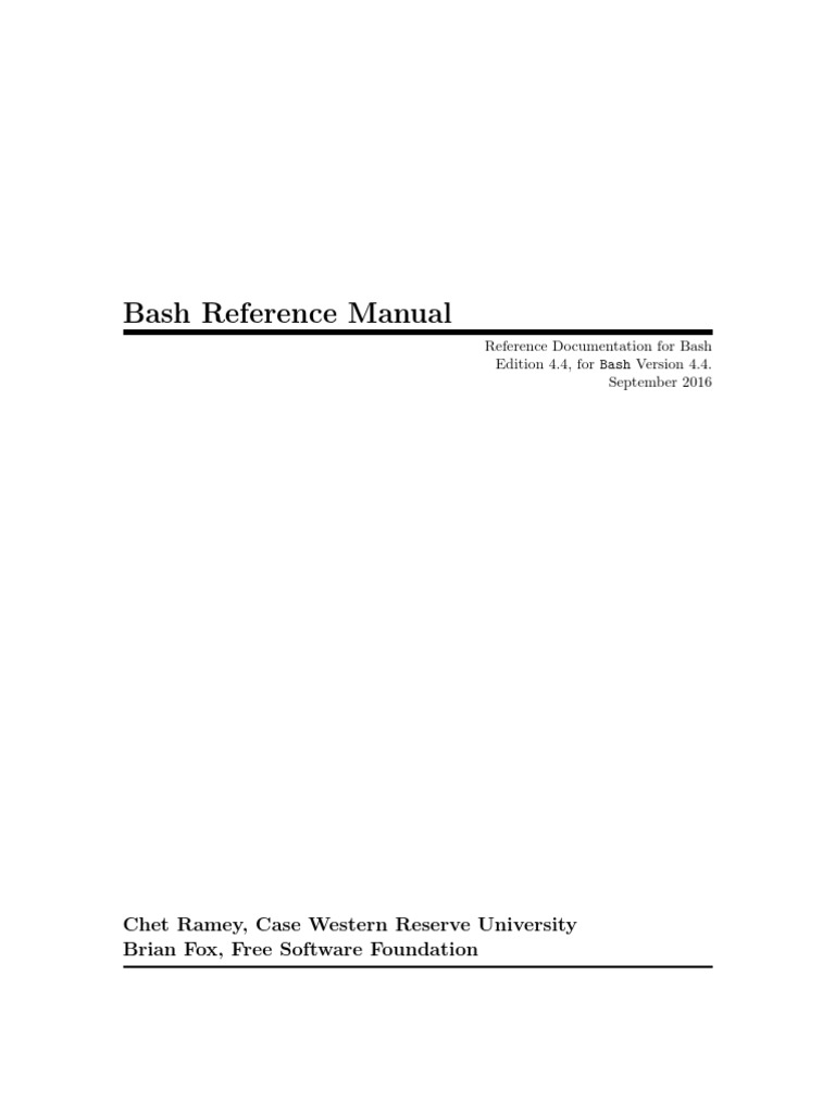 Bash Reference Manual | PDF | Regular Expression | Operating System ...