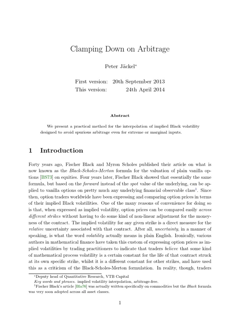 Clamping Down On Arbitrage PDF