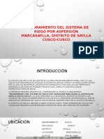 Mejoramiento Del Sistema de Riego Por Aspersión