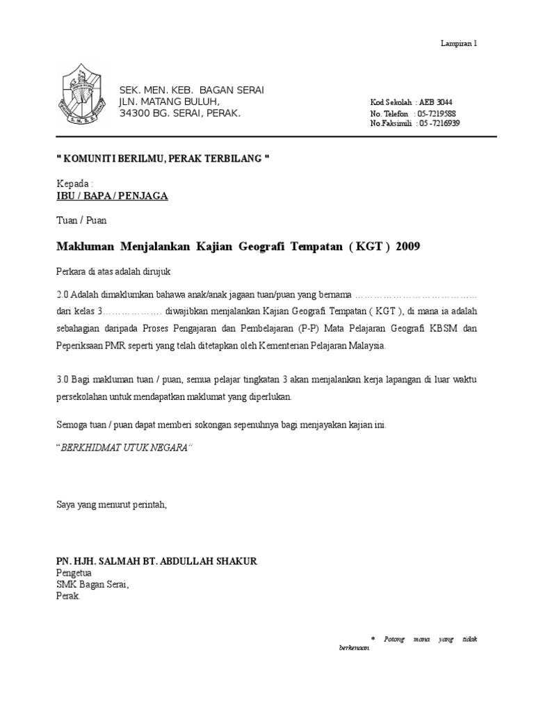 Surat Makluman Kepada IbuBapa.doc