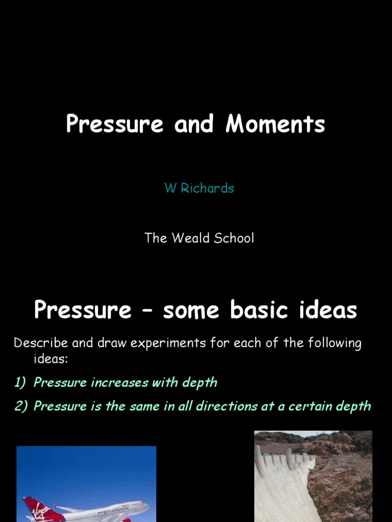 9L Pressure and Moments | PDF | Science & Mathematics | Teaching ...