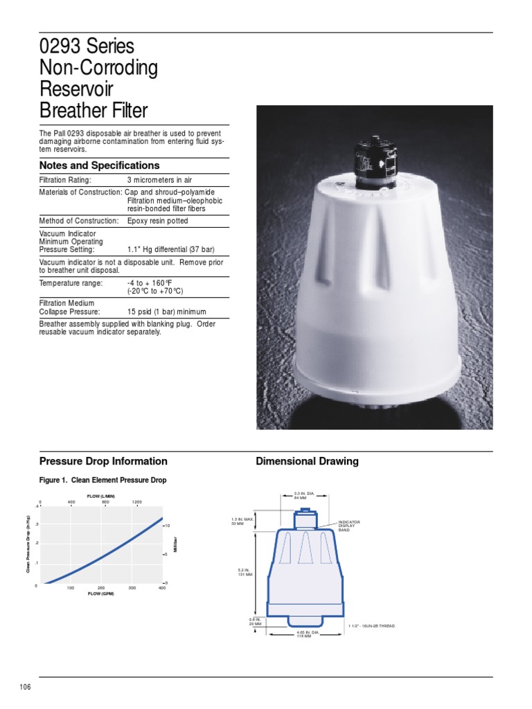 Pall 0293 Series Breathers
