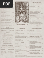 Werowocomoco Menu