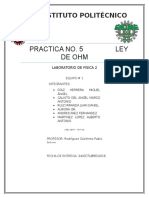 Practica 5(LEY OHM) Fisica II