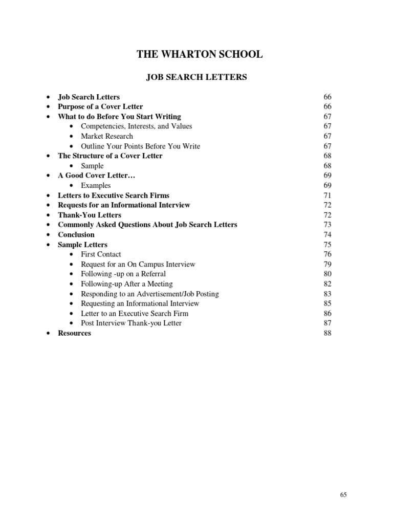 Wharton Cover Letter Guide PDF PDF Envelope Résumé