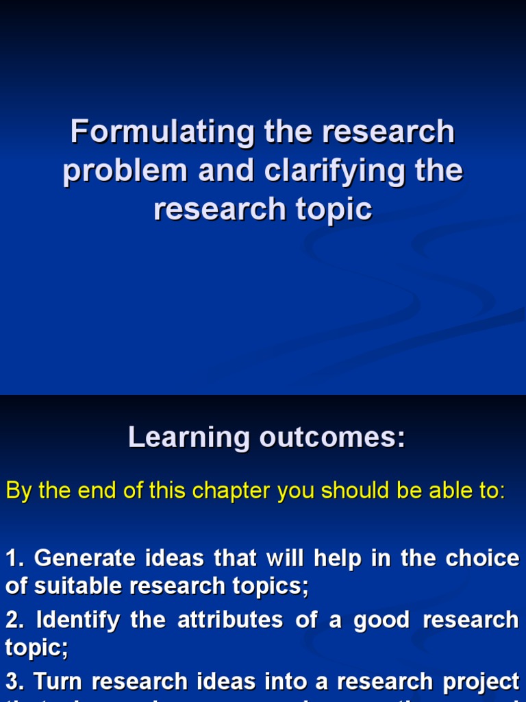 Research Problem Formulation Guide | PDF | Hypothesis | Inquiry