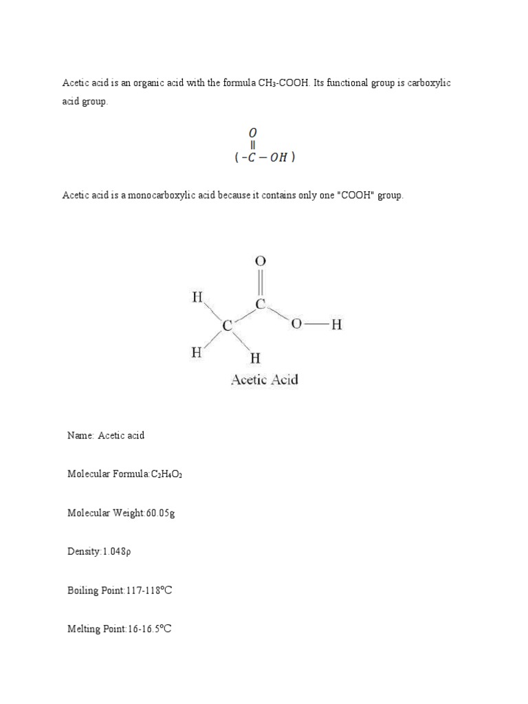 Acetic acidproperties and its uses.docx Acetic Acid Carboxylic Acid