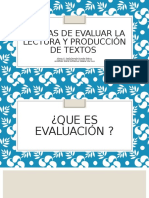 Formas de Evaluar La Lectura y Producción de Textos RED