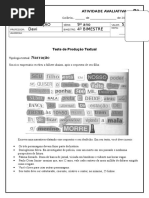 Avaliação de Redação. 4 Bimestre (9 Ano). P1.