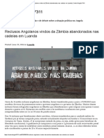 Reclusos angolanos abandonados na prisão de Luanda