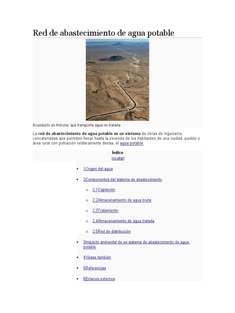 Red de Abastecimiento de Agua Potable | PDF | Red de abastecimiento de ...