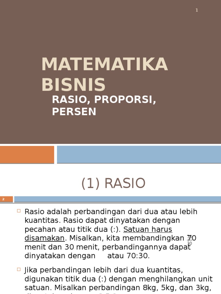 Bab 4 Rasio Proporsi Persen | PDF
