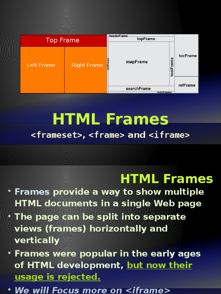 HTML Frames and Forms Guide | PDF | Html Element | Html