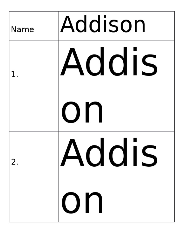 Addis On Addis On: Addison | PDF