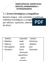 Errores Morfologicos Sintacticos Ortograficos Barbarismos PDF