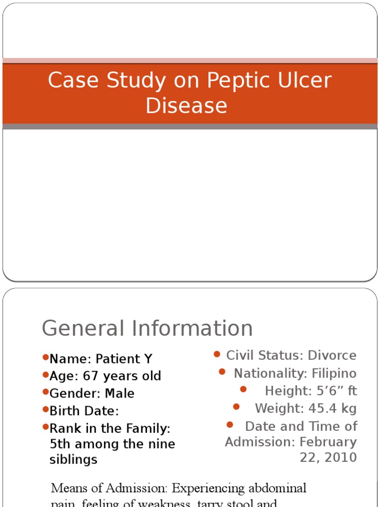 case study about peptic ulcer disease