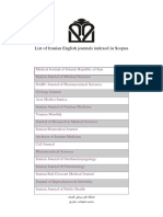 List of Iranian English Journals Indexed in Scopus