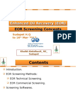 EOR Screening Concepts for Enhanced Oil Recovery Projects