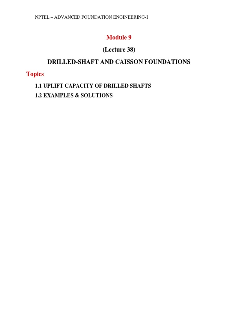 Lecture38 PDF | PDF | Deep Foundation | Soil