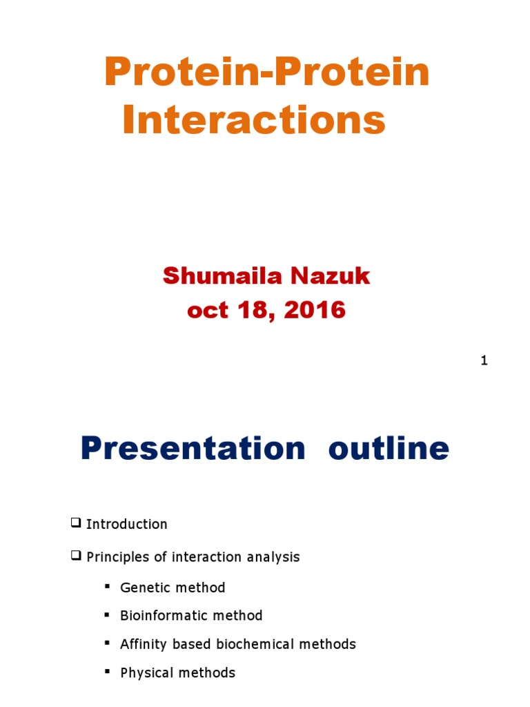 Analyzing Protein-Protein Interactions | PDF
