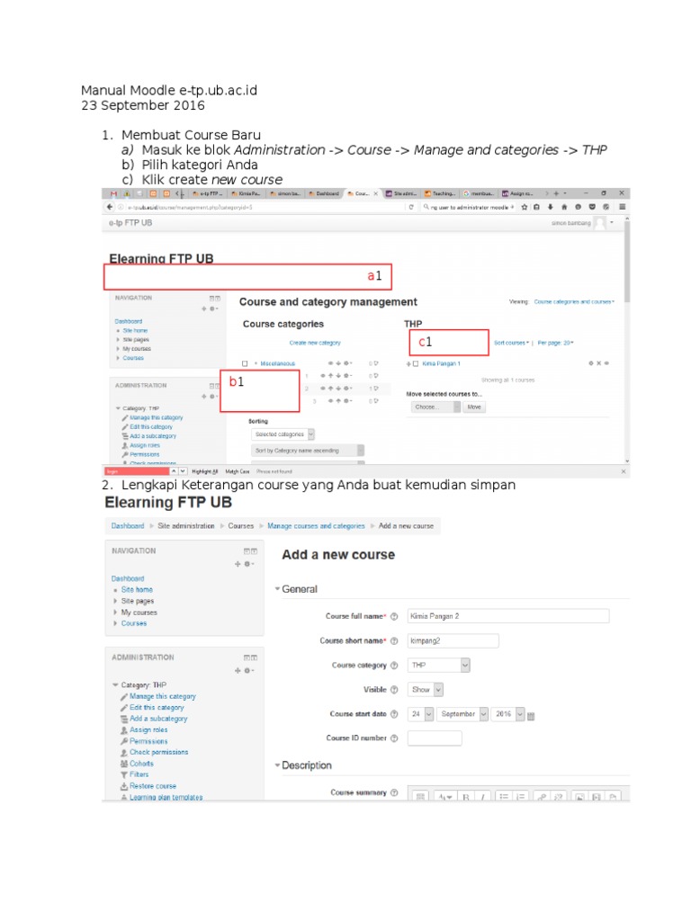 Panduan Manual Penggunaan Moodle | PDF | Computers