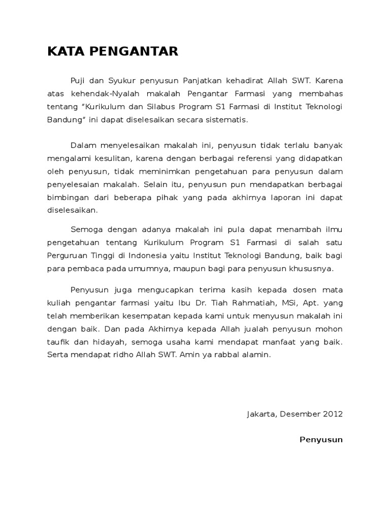 Makalah Pengantar Farmasi 1 Kurikulum Farmasi Itb Pdf