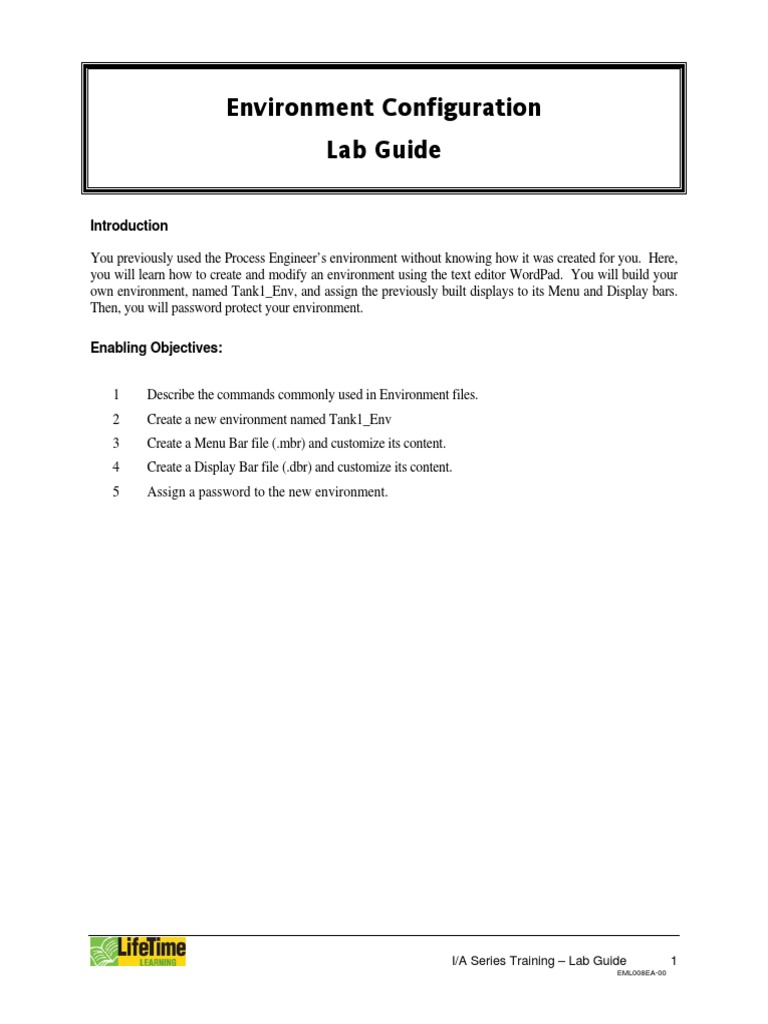 Environment Configuration Lab Guide | PDF | Menu (Computing) | Computer ...