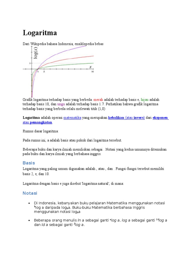 Logaritma Adalah