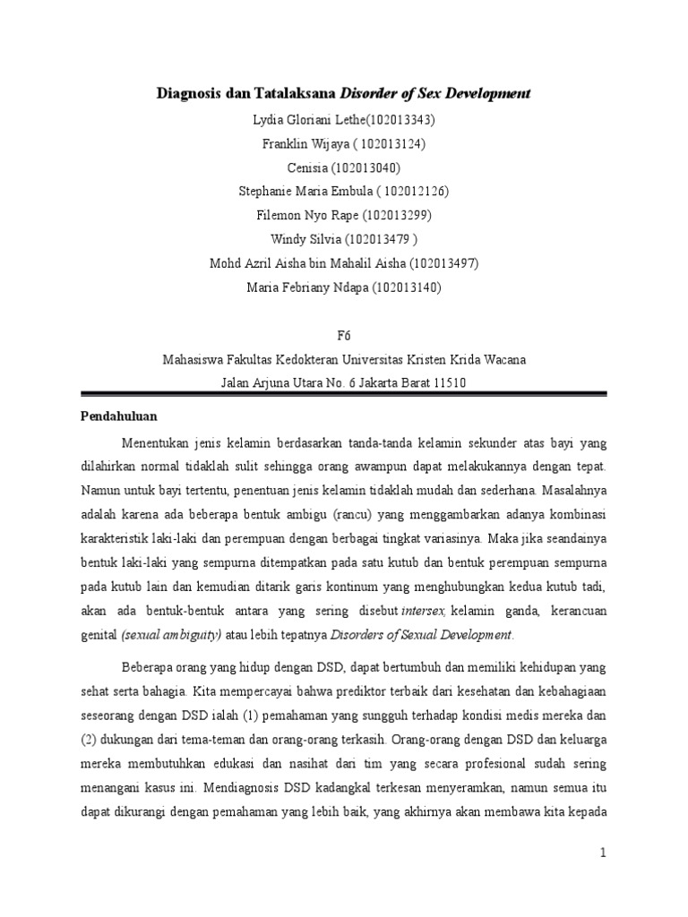 Diagnosis Dan Tatalaksana Disorder of Sex Development | PDF