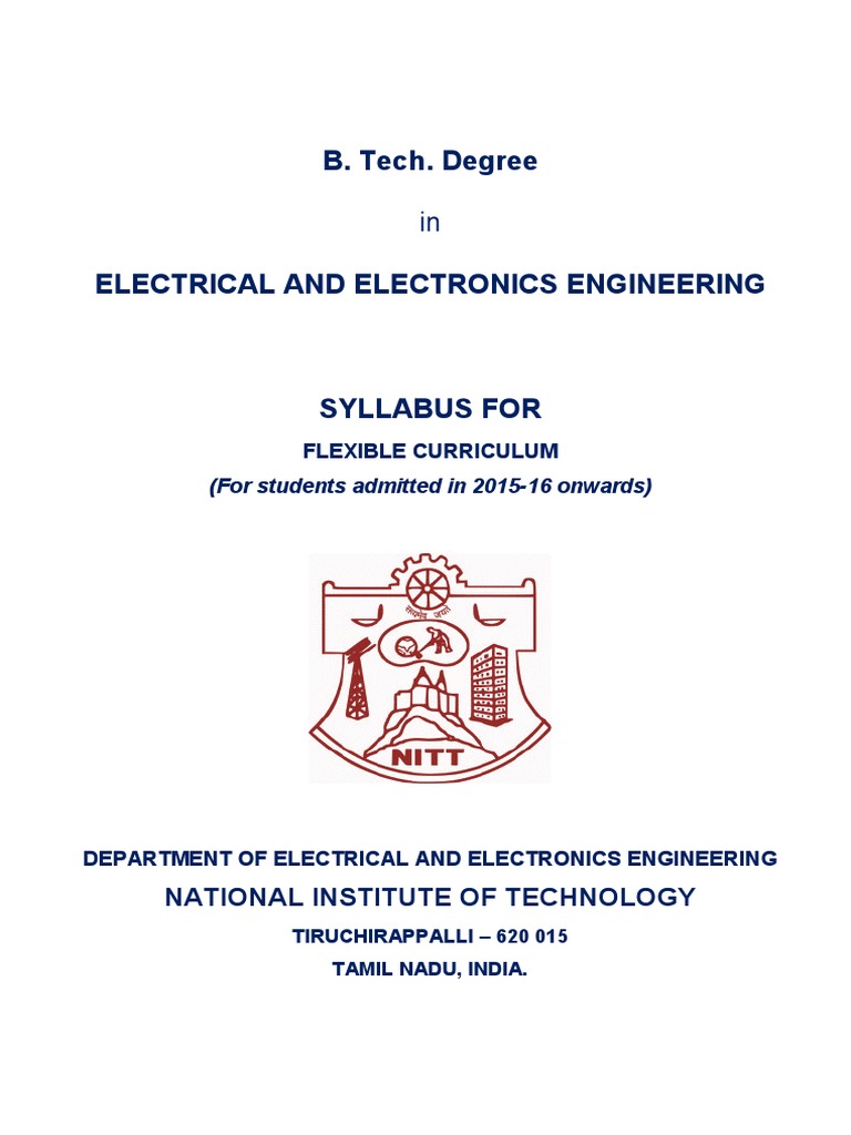 NIT Trichy EEE B.Tech Syllabus 2015-16 | PDF | Fourier Series | Fourier ...